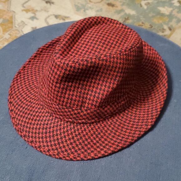 Fall/Winter Hounds Tooth Trilby Fedora Hat - Picture 5 of 7